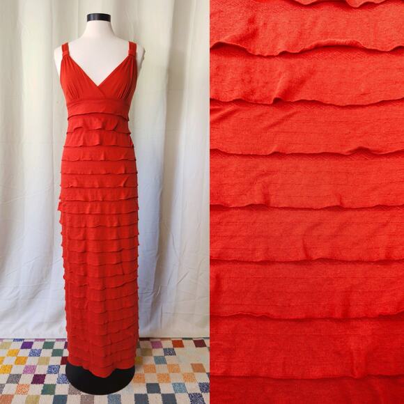 VTG Y2K Max Studio Maxi Ruffle Summer Sun Dress - Picture 1 of 7